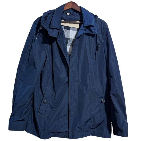 Burberry Brit Navy Blue Lightweight Hooded Jacket - Men's Medium